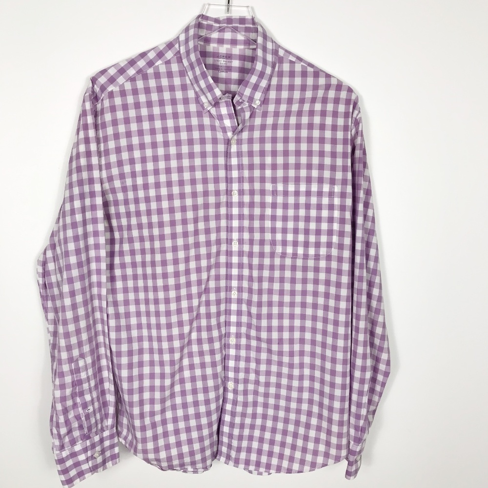 J. Crew | Gingham Plaid Button-Up Long Sleeve Top